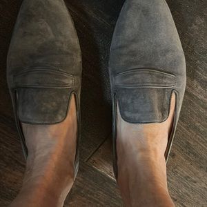 J crew grey flats in suede